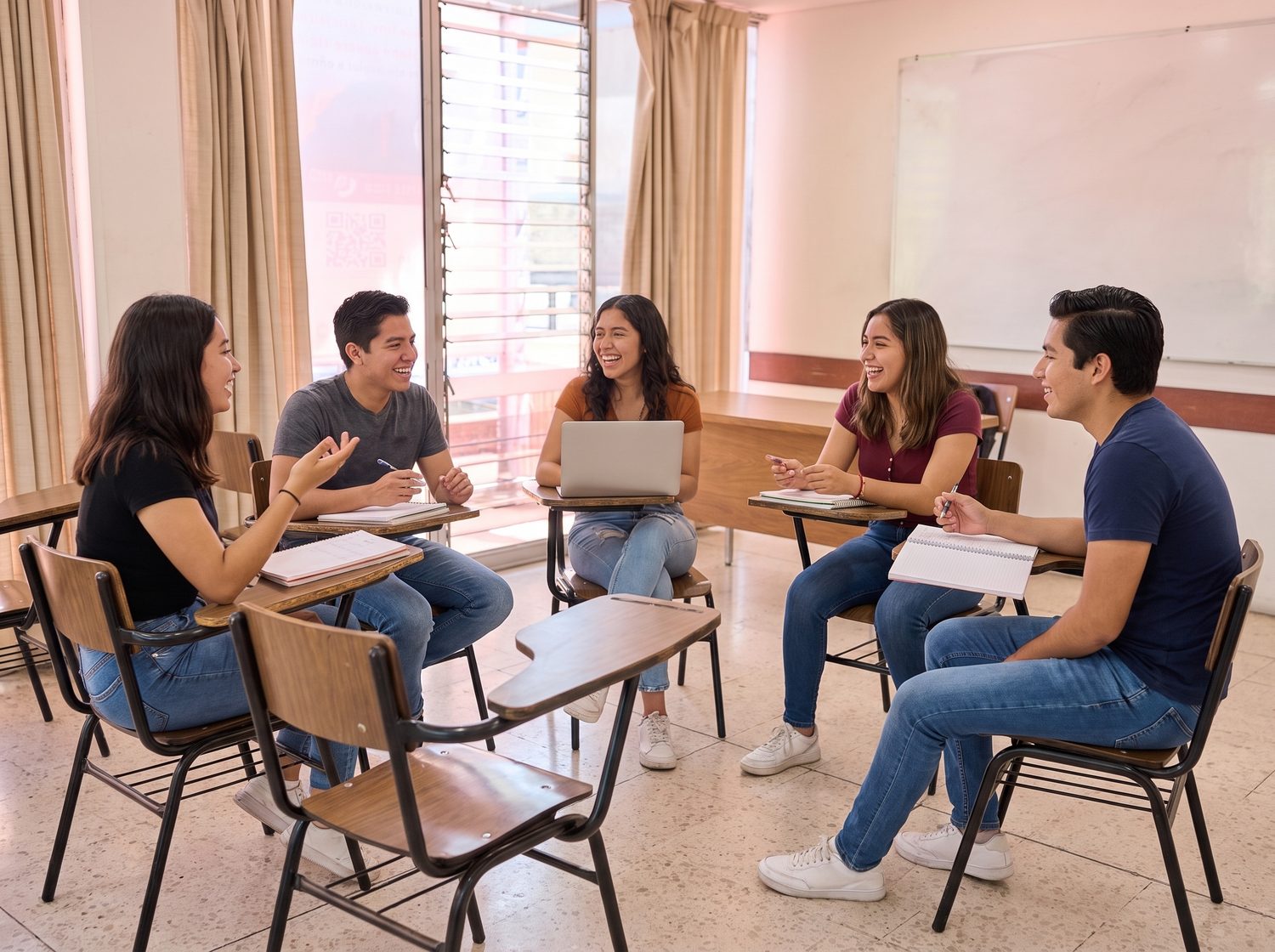 Estudiantes conviviendo entre clases