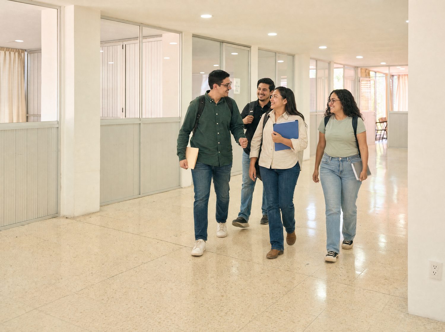 Alumnos en los pasillos del instituto